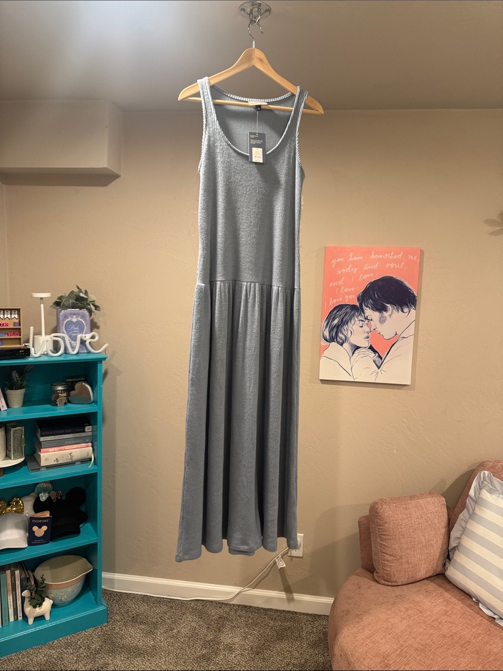 Light Blue Sleeveless Sweater Maxi Dress NWT